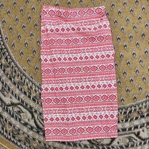 Forever 21 Midi skirt red and white tight fitting